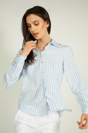 Magasinez la blouse rayée à manches longues de Colori - Shop the long sleeve striped blouse from Colori